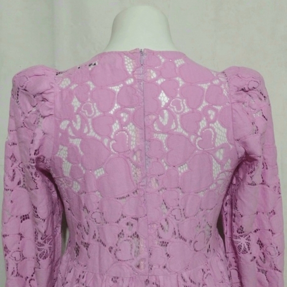 Mr. Larkin May Orchid Pink Cuore Lace Prairie Maxi Dress XS Romantic Designer - Picture 12 of 17